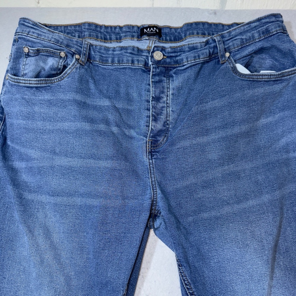 BoohooMAN Mens Skinny‎ Fit Blue Jeans Button Fly Medium Wash Size 44 x 30